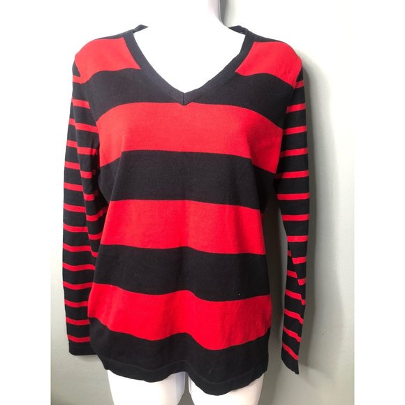 NWT Tommy Hilfiger red navy blue striped small - Picture 1 of 5